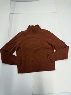 Vince Women's Turtleneck Sweater in Rust Brown